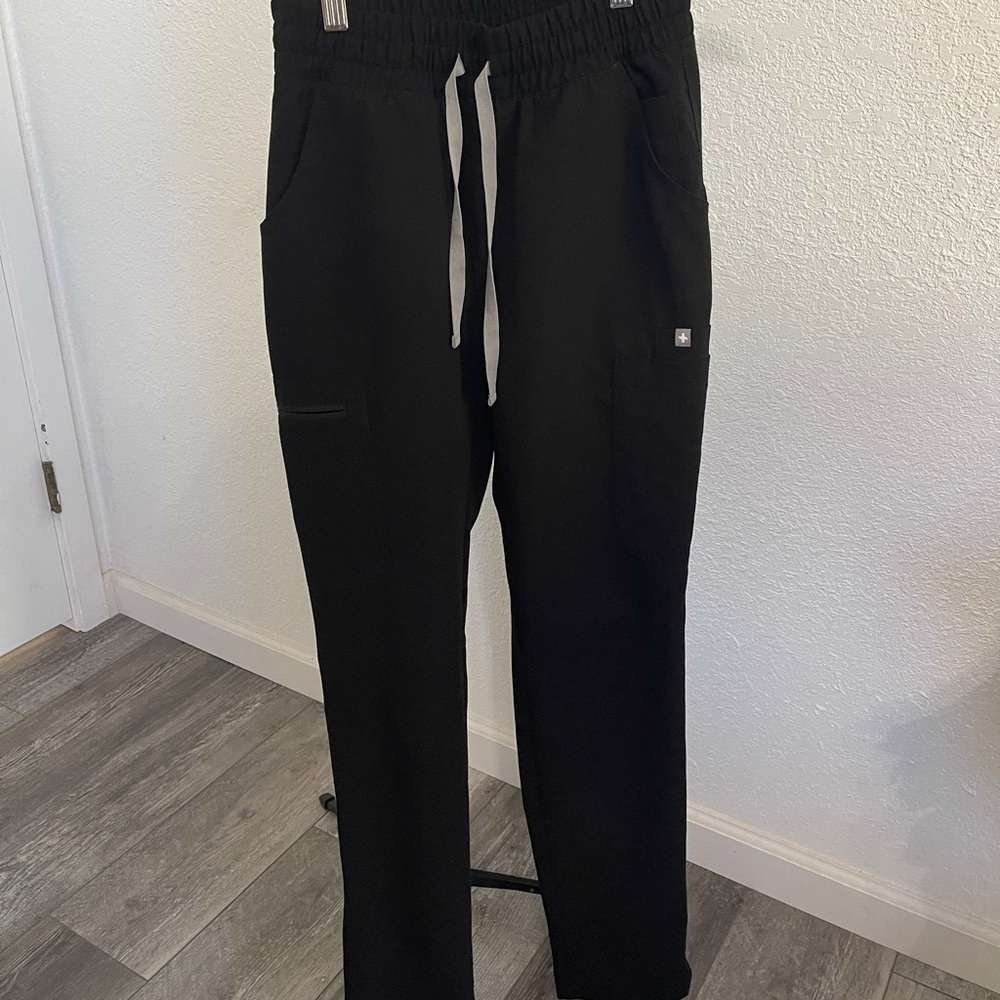 FIGS WOMEN YOLA Scrub Pants XXS Black HIGH WAISTED